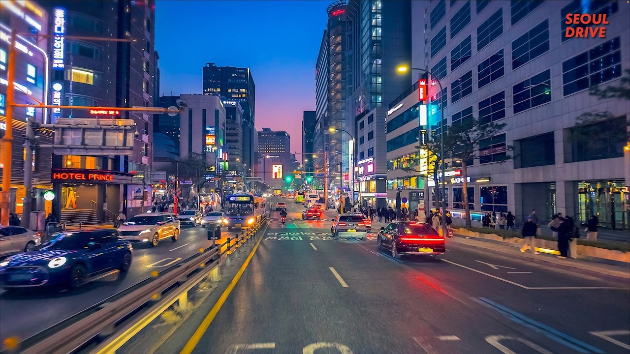 Neon City Soul: Seoul Sunset to Night Drive⚡Immersive Journey | Relaxing Lo-fi Jazz Hiphop 4K 60fps