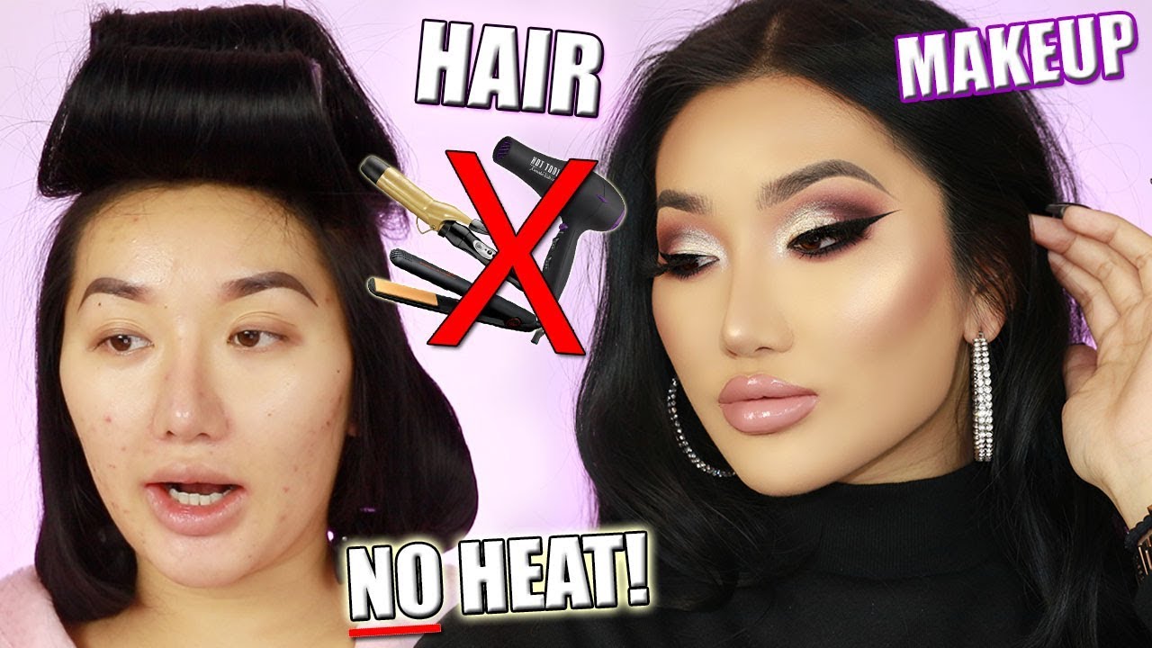 HEATLESS CURLS HAIR & MAKEUP TUTORIAL | HOW MUCH MONEY I MAKE ON YOUTUBE?!
