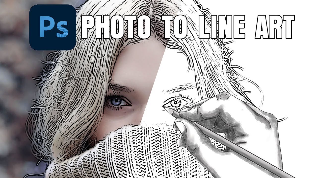 Как преобразовать фотографию в линейный рисунок в Photoshop