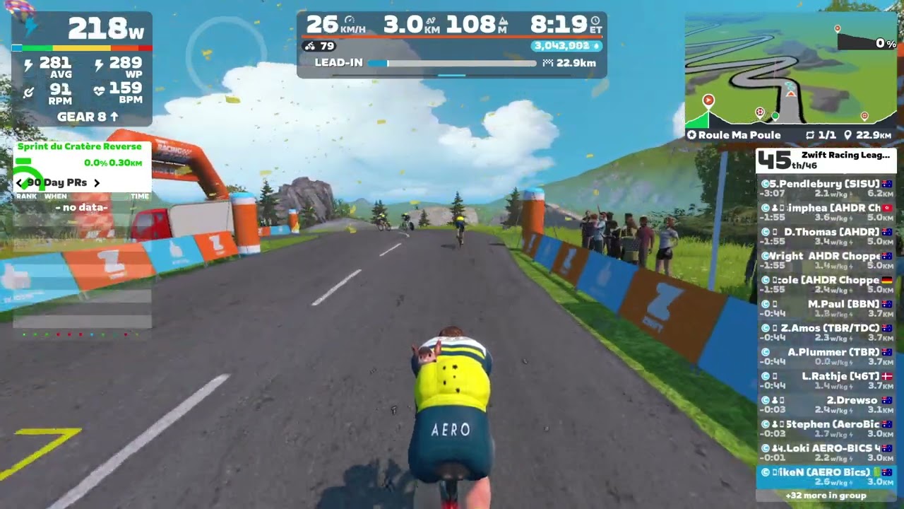 Zwift Racing League: Redline Rally - Open Pink League Division1 (C) on Roule Ma Poule in France