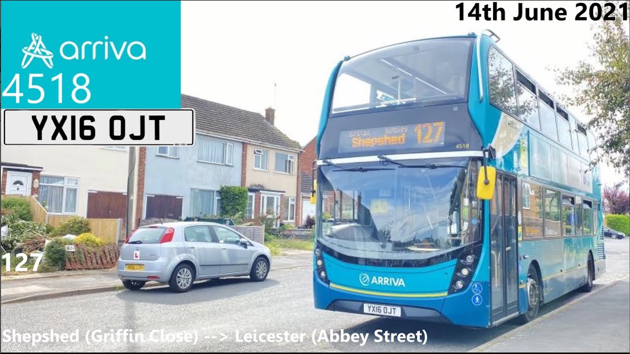 Arriva Midlands: 4518 on Route 127 to Leicester (UK Bus Timelapse #7)