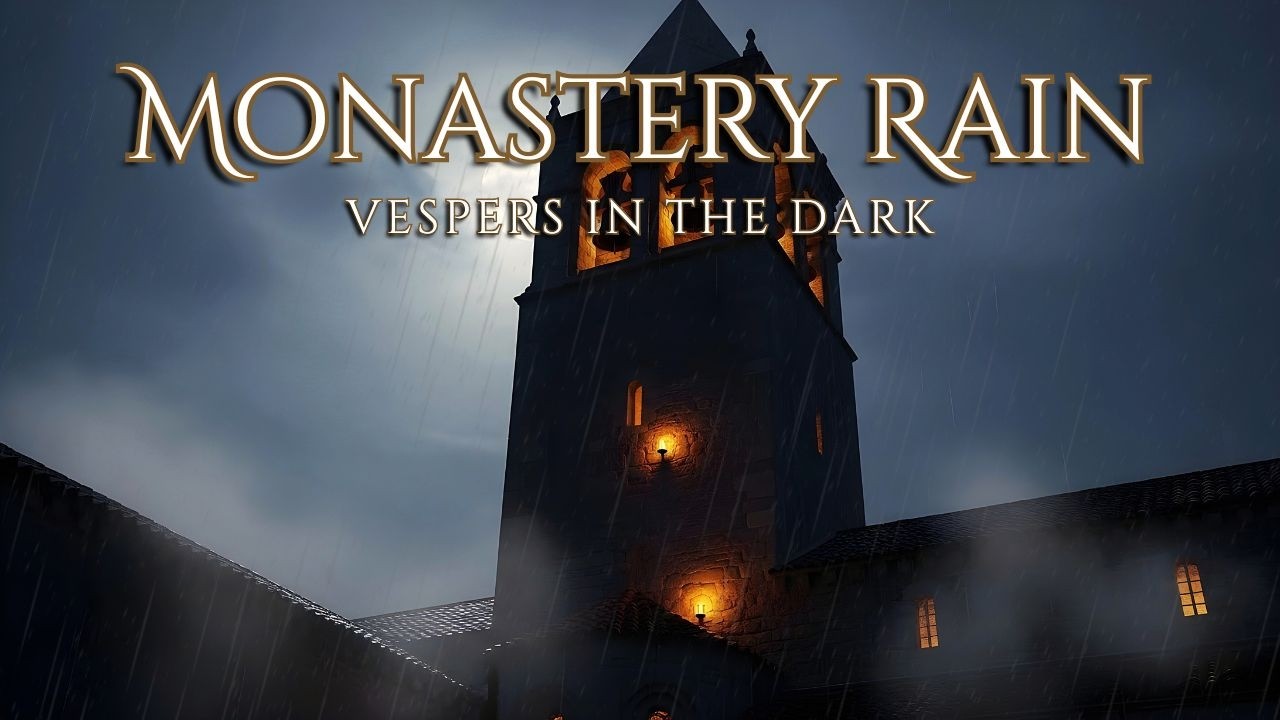 Monastery at Midnight 🌧️ Medieval Ambience & Monastic Music for Deep Focus, Prayer & Sleep