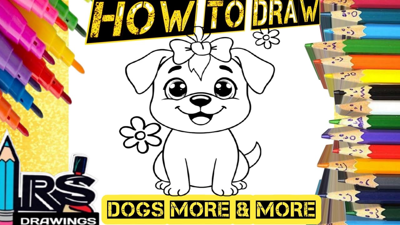 Let's draw cat &dogs drawing painting &coloring for kids &toddlers|cat drawing|rsdrawings