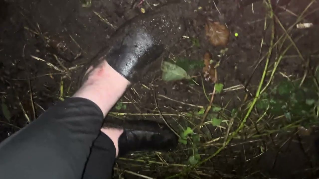 Redtape Black Leather Slip On Shoes in Mud: Part 2
