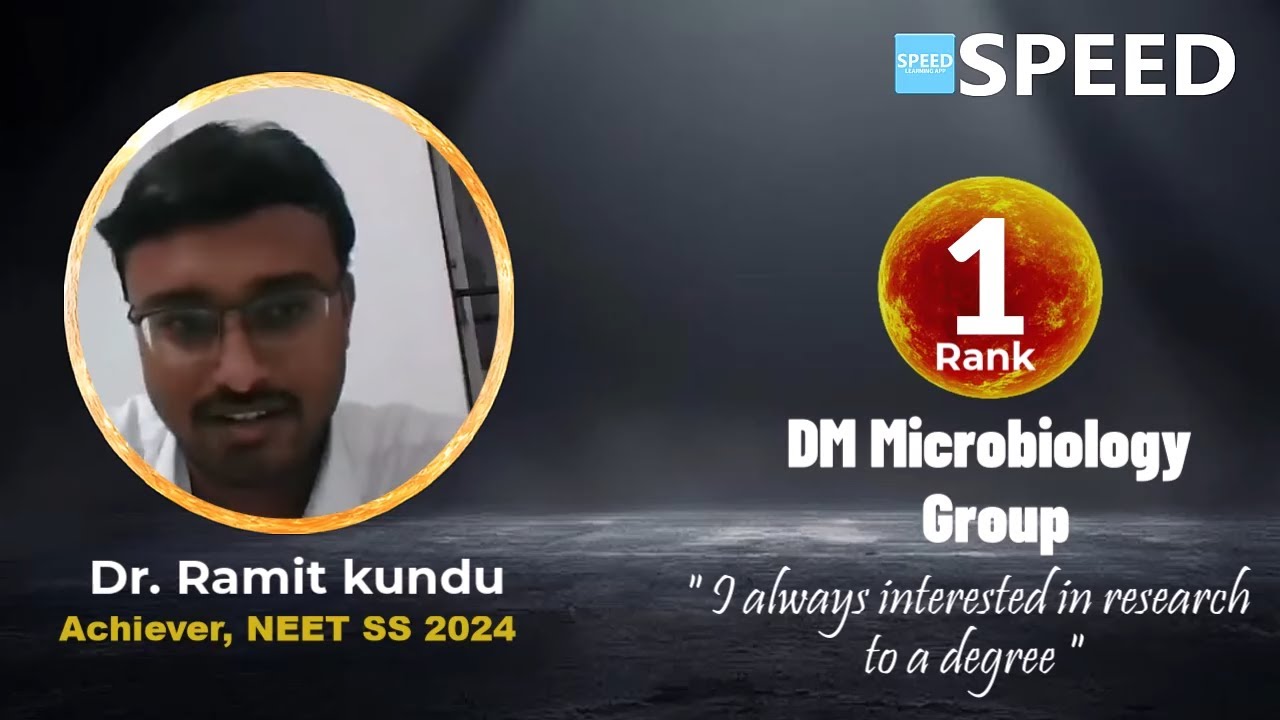 NEET SS Microbiology, Rank 1 | Dr. Ramit kundu from SPEED #neetss