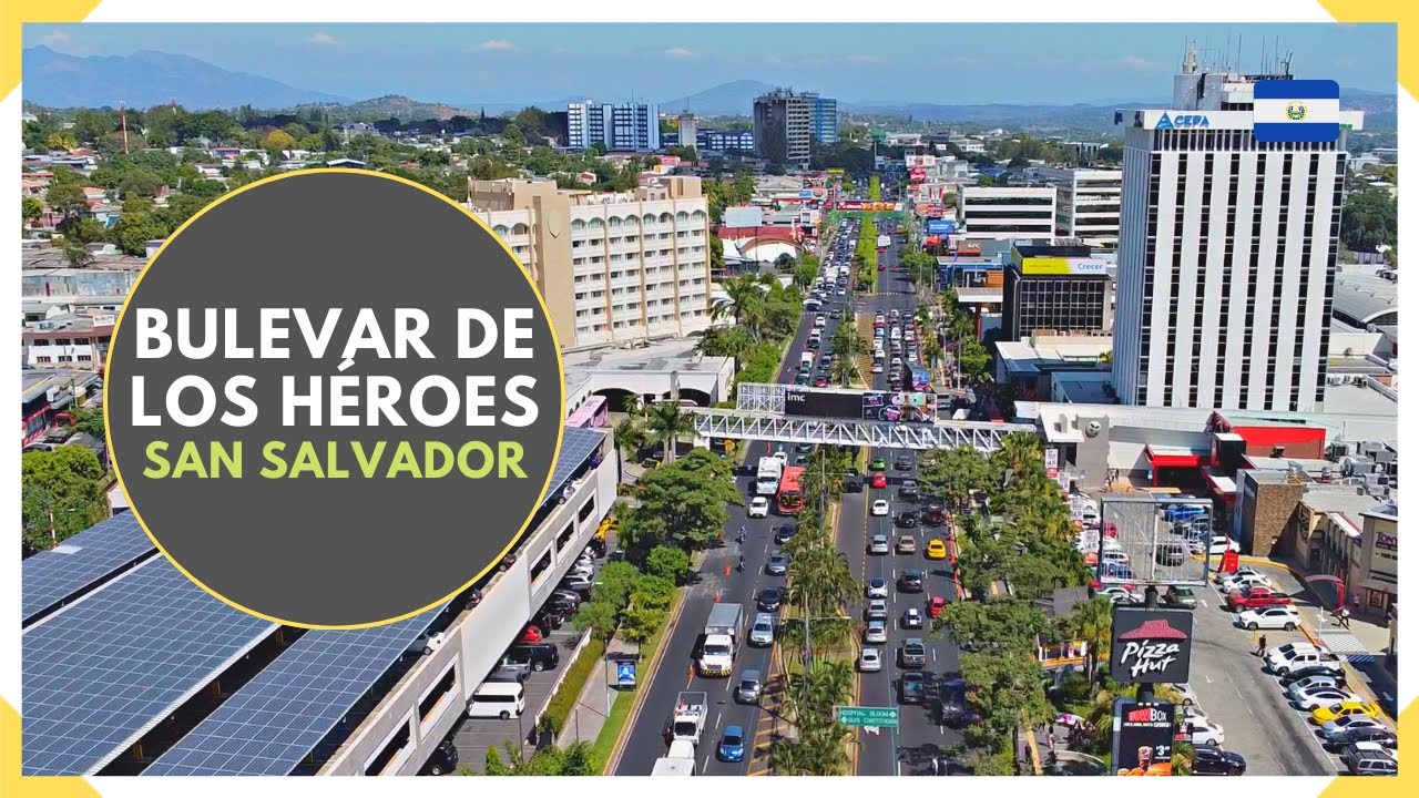 BULEVAR LOS HEROES en SAN SALVADOR - Desde METROCENTRO a HOSPITAL BLOOM - EL SALVADOR 2024