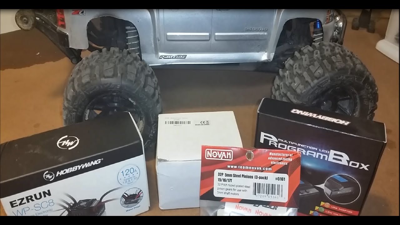 Stampede 4x4 1/8 scale 2650kv brushless motor & Hobbywing WP SC8 ESC
