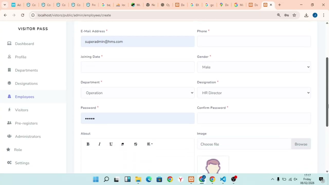VISTORS MANAGMENT SYSTEM