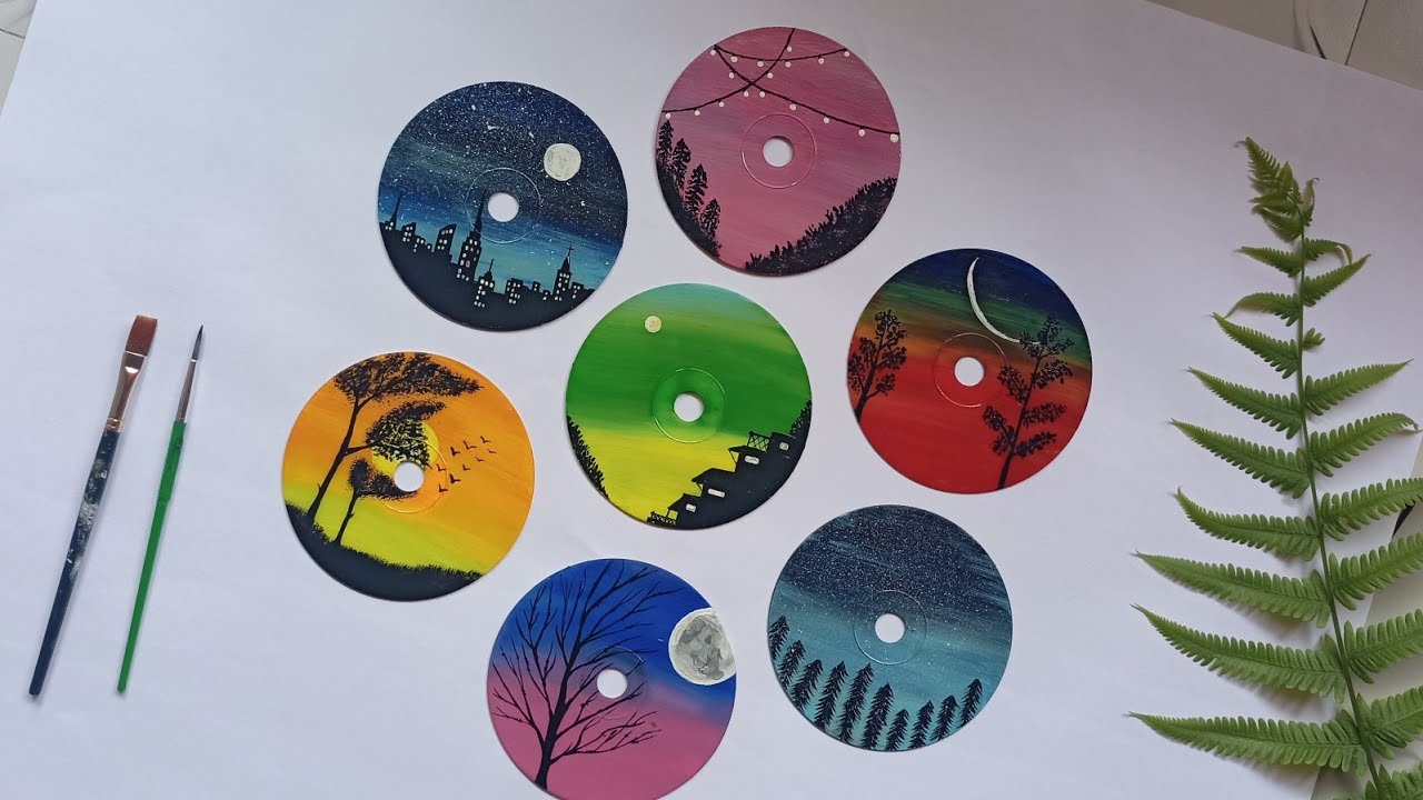 Home decor from CD disc || DIY || Wall hanging || Cd painting