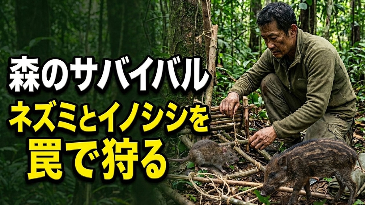 ベトナムの森でのサバイバル―ネズミを罠で捕り、イノシシを焼いて食べる