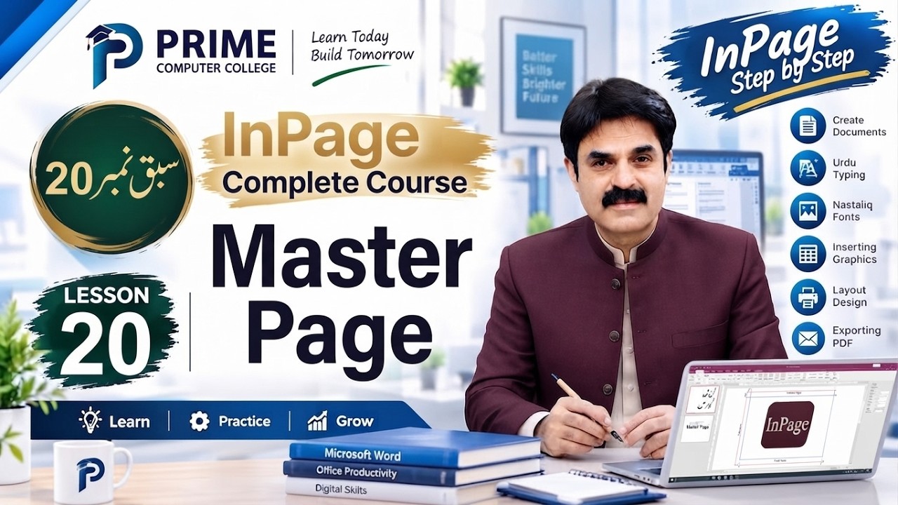 Master Page in Inpage 💖 Urdu Course Tutorial Class20