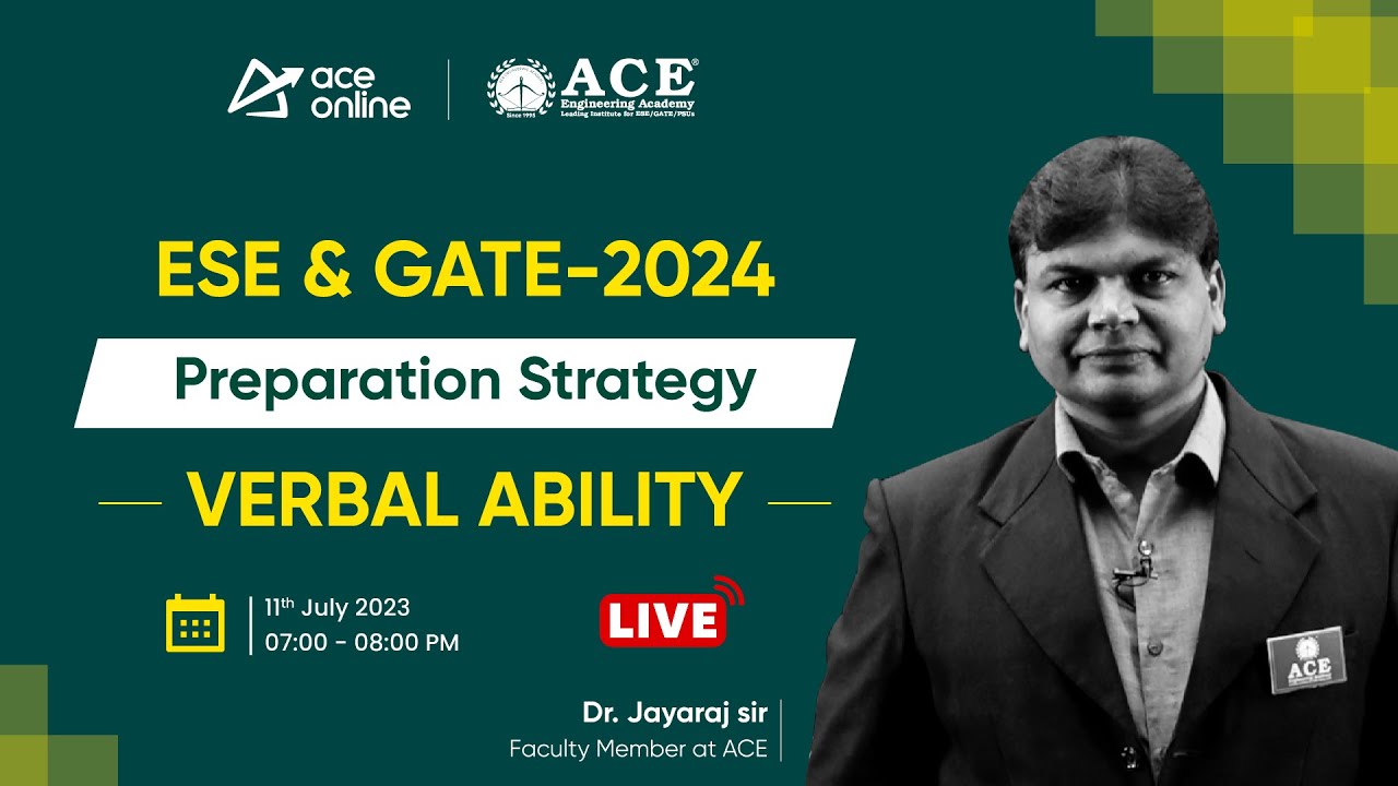 Mastering Verbal Ability | Preparation Strategy | GATE & ESE 2024 | ACE Online | ACE Academy