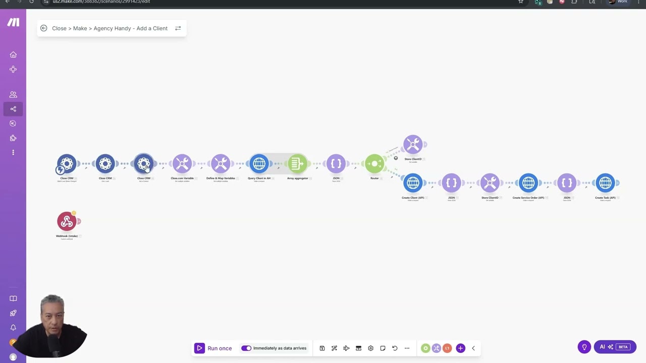 Close &rarr; AgencyHandy Client Onboarding | Automation Demo | 1AltX