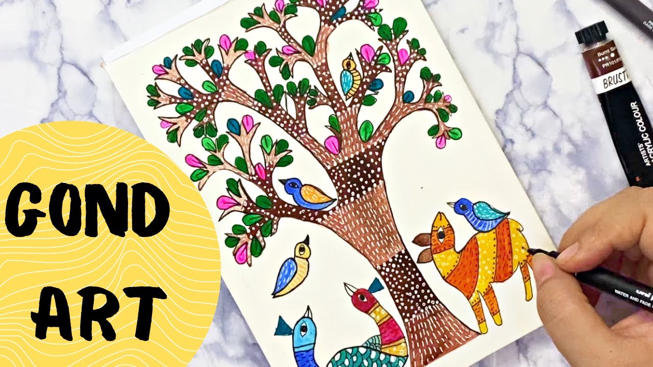 Учебник по живописи в стиле Gond Art