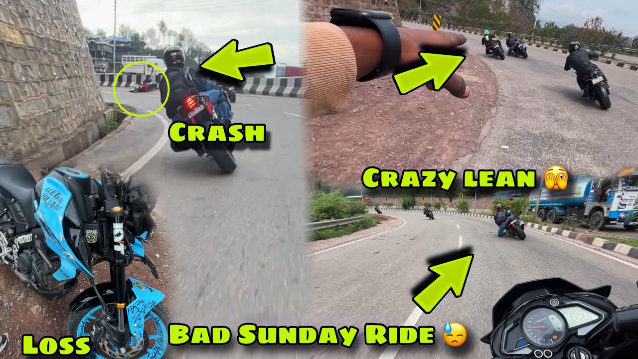 Bad Sunady Ride 😓| Again Crash On Sunday ride | Crazy Lean 🫣| Loss @Jubair87vlogs