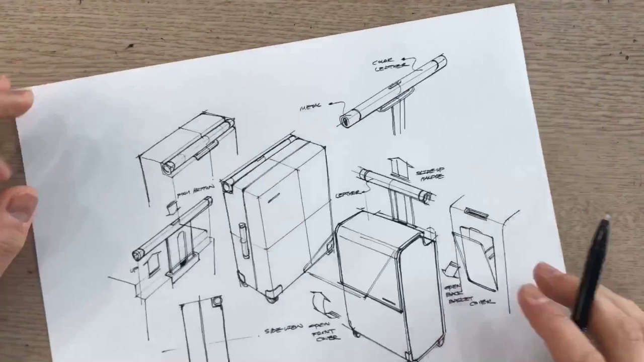 제품디자인스케치 / Traveling bag design sketch / 여행가방스케치