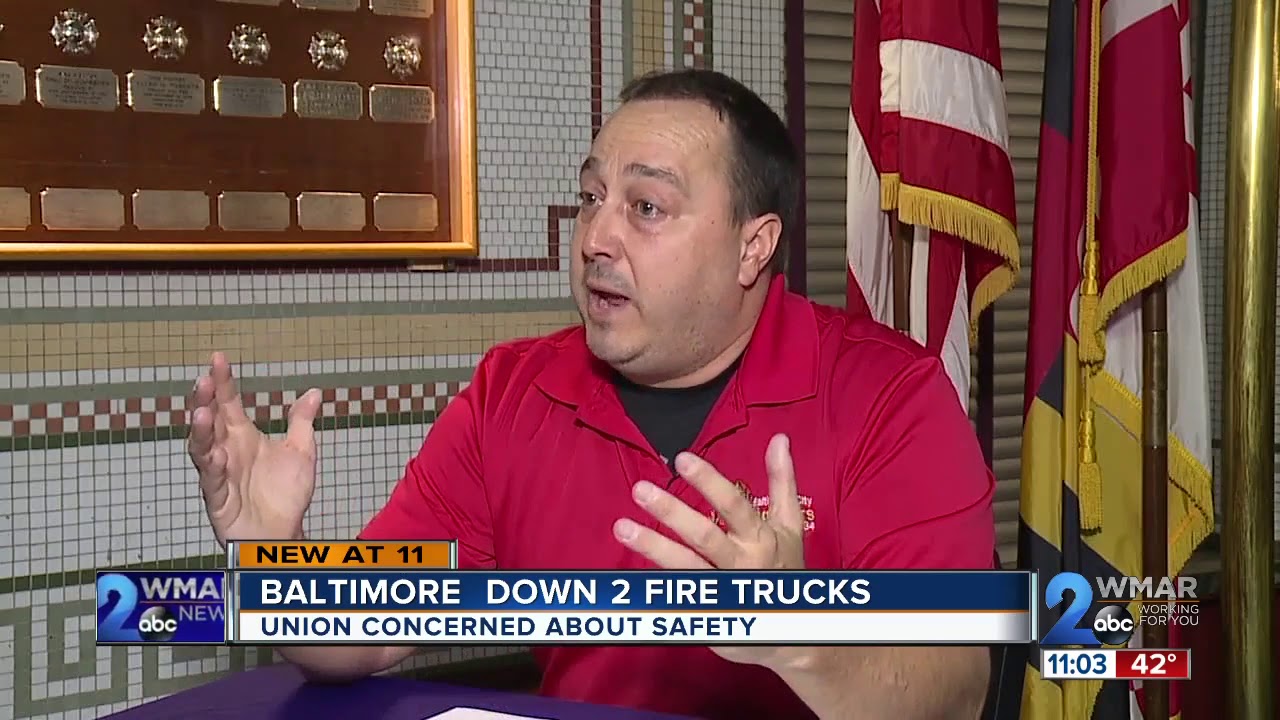 Baltimore City down two fire trucks, union concerned about safety