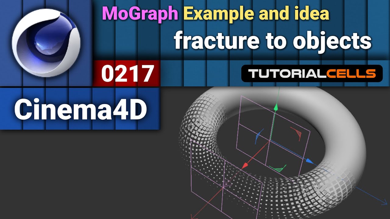 0217. MoGraph Examples ( fracture & polygon explosion, disconnect polygon ) in cinema 4d