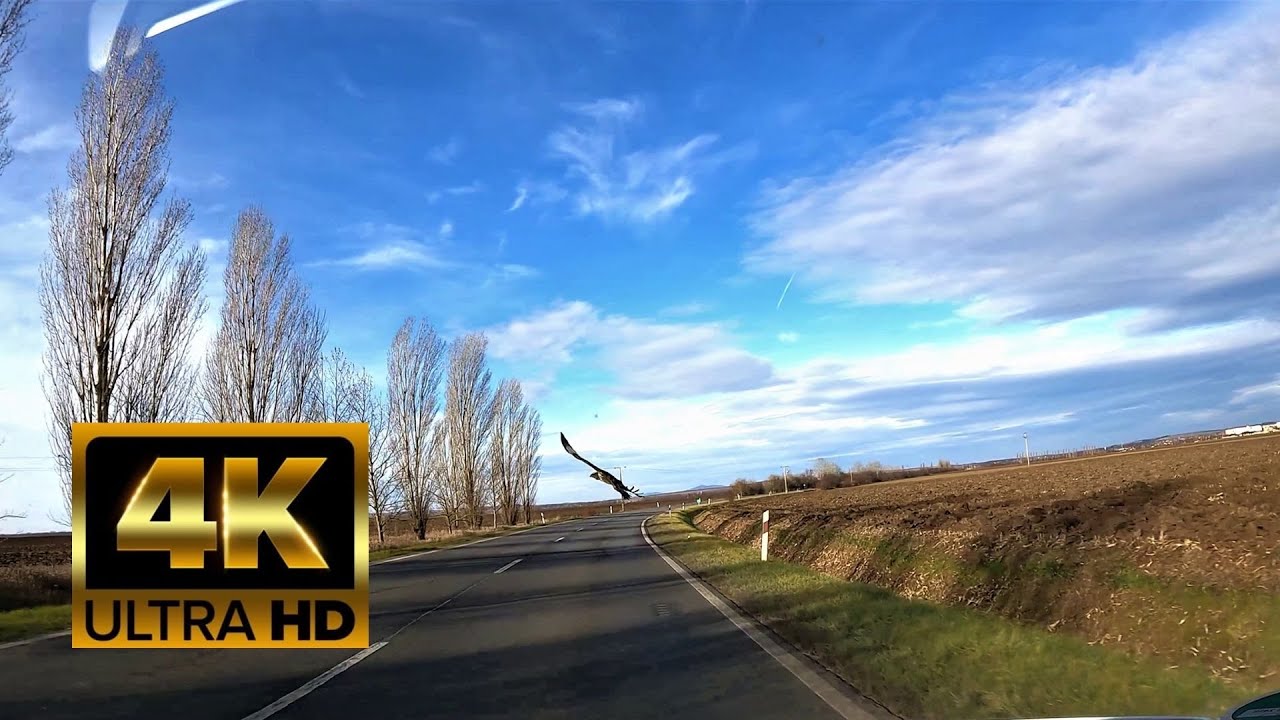 Driving in Hungary on Highway, from Croatian to Austrian Border - 4K