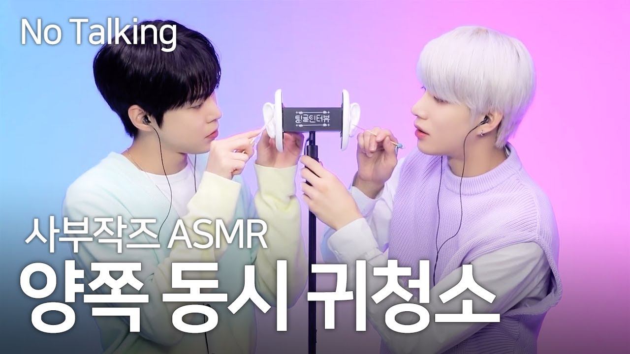 [No talking] 사부작즈 ASMR 양쪽 동시 귀청소 | Doyoung Jungwoo ASMR Both Ear Cleaning | 팅글인터뷰 | NCT 도영 정우
