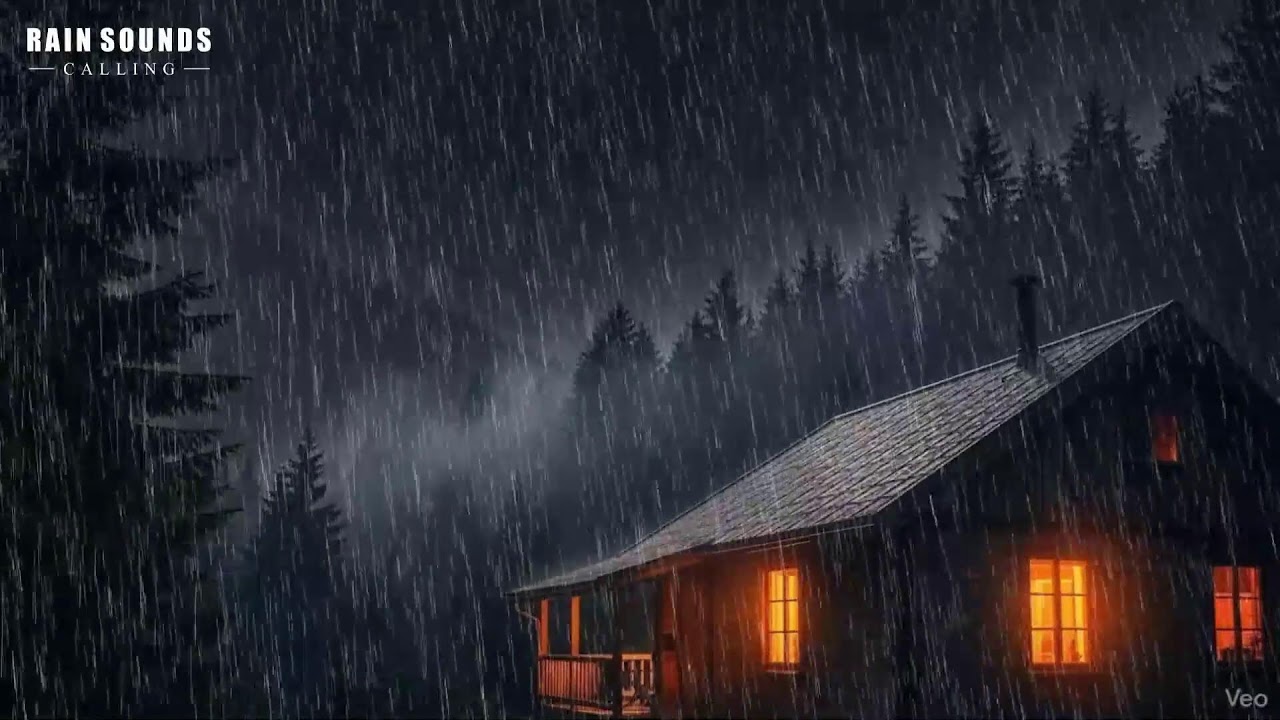 Rain Sounds for Sleeping - ASMR Rain & Thunder Sounds on Cabin Roof For Sleeping, Relaxing #Rain 5