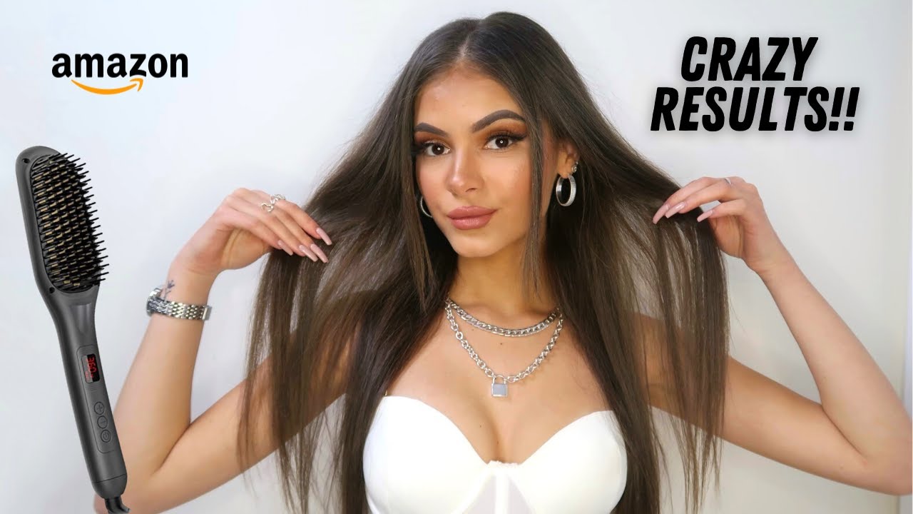 AMAZON'S BEST HAIR STRAIGHTENING BRUSH!! GRAPHENE TIMES REVIEW