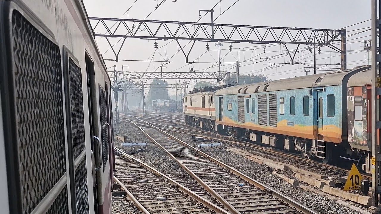 12314 Dn Sealdah Rajdhani exp departing from Barddhaman & parallel with 36830 BWN-Howrah Chord Super