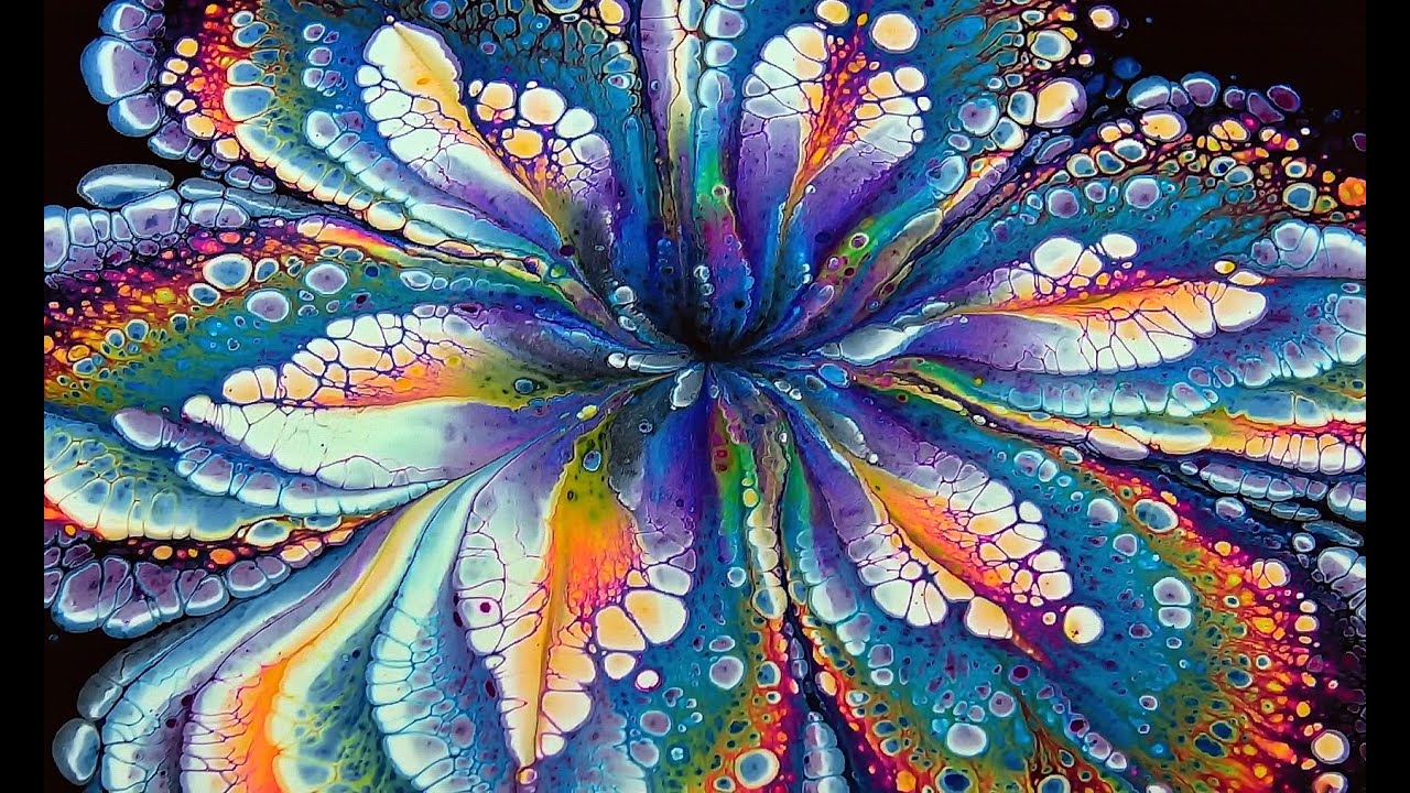 (691) AMAZING Reverse flower dip with US PRODUCTS ~ Cup bottom acrylic pour ~ Fluid art painting