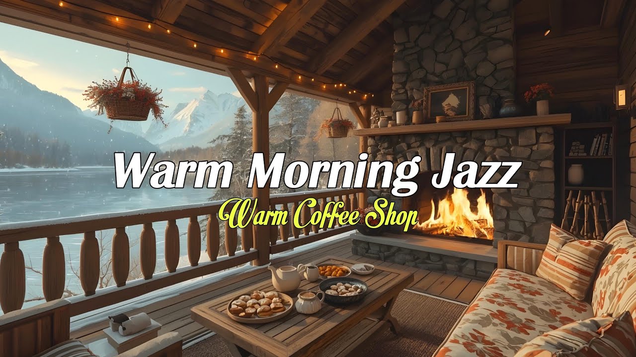 Start Your Morning with Warm Jazz Music ⛄ Cozy Winter Porch Ambience for Study & Focus