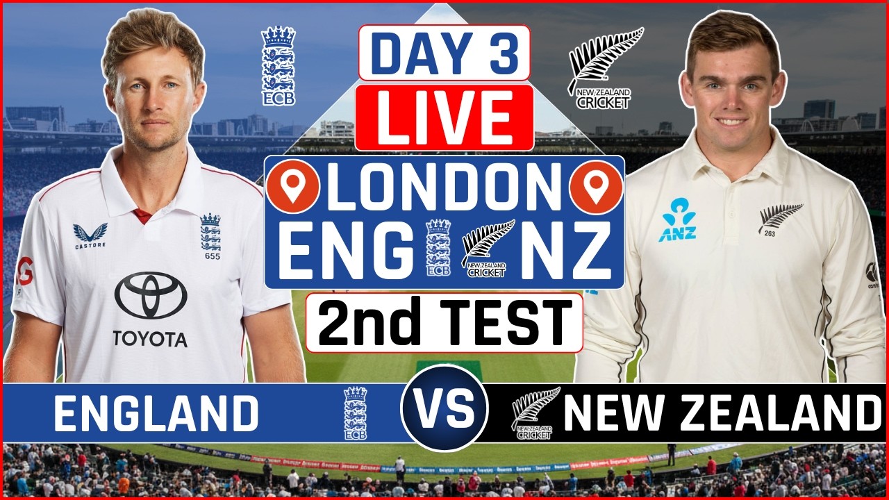 England vs New Zealand 2nd Test Live Score | ENG vs NZ 2nd Test Day 3 Live Audio Commentary