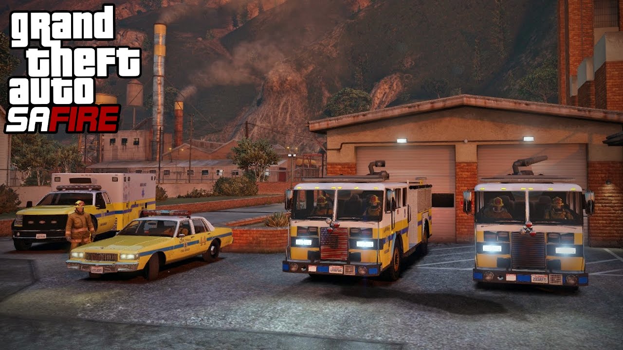 GTA 5 San Andreas Fire #1 - Broken Fire Engines