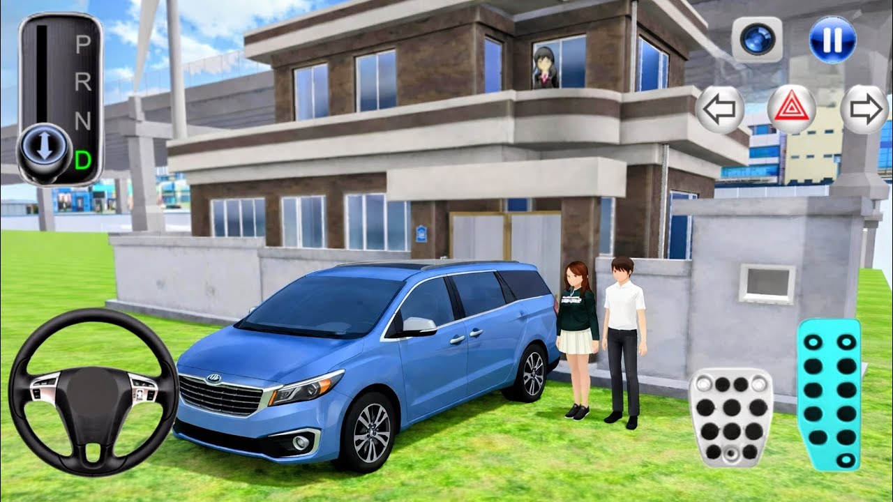 Blue Kia Carnival Parking Test 🚗 | 3D Driving Class Game | House Parking Challenge