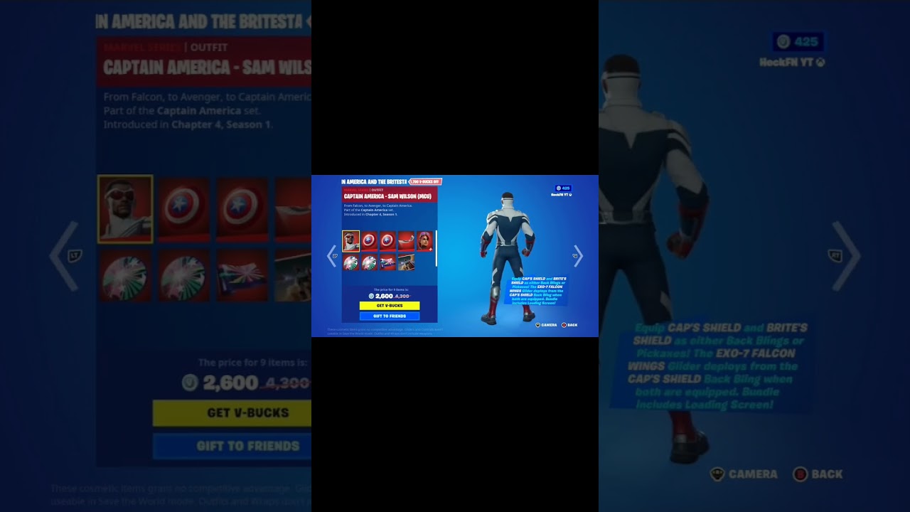 Fortnite Item Shop *NEW* CAPTAIN AMERICA & BRITESTAR BUNDLE (Feb 20, 2023) #shorts