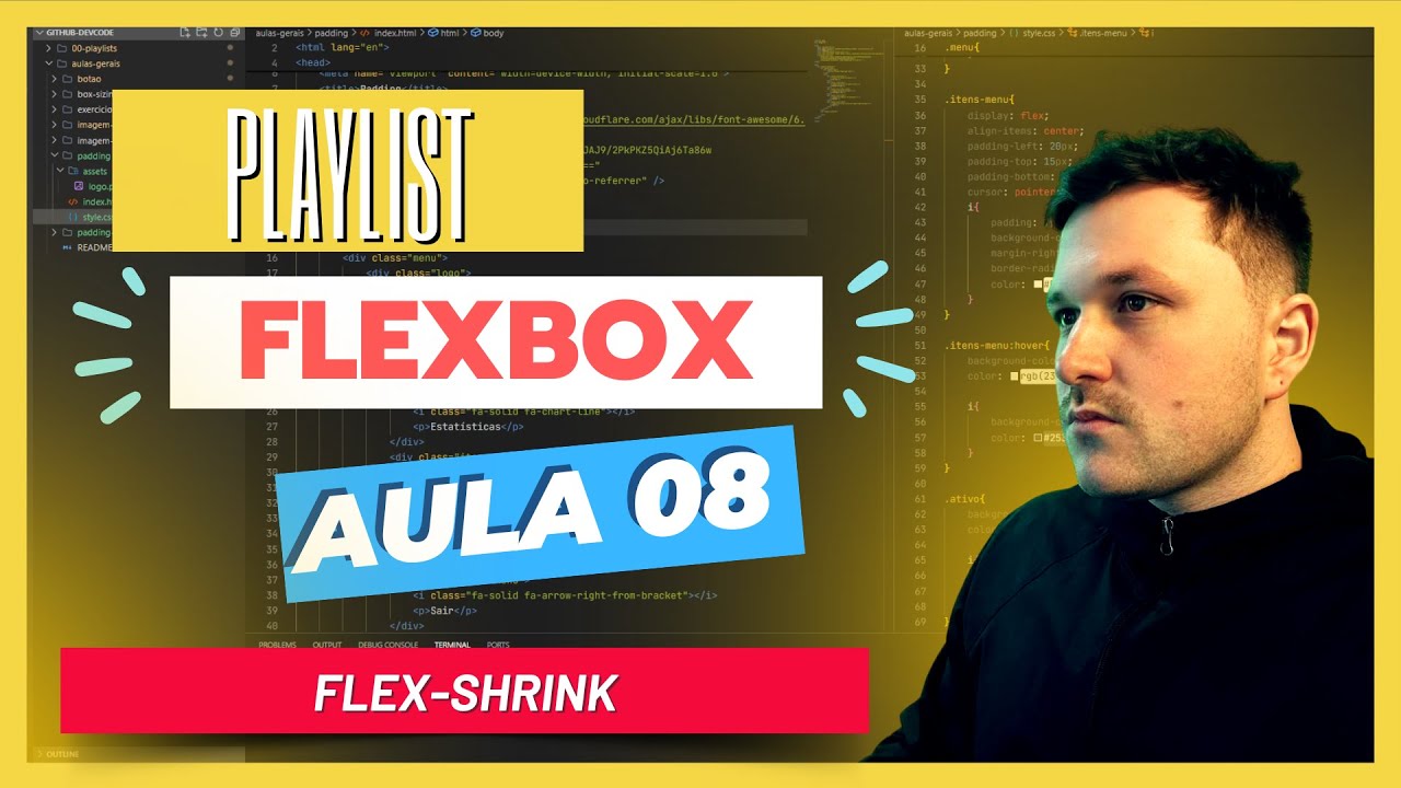 Aula 08 - Como usar o flex-shrink do flexbox