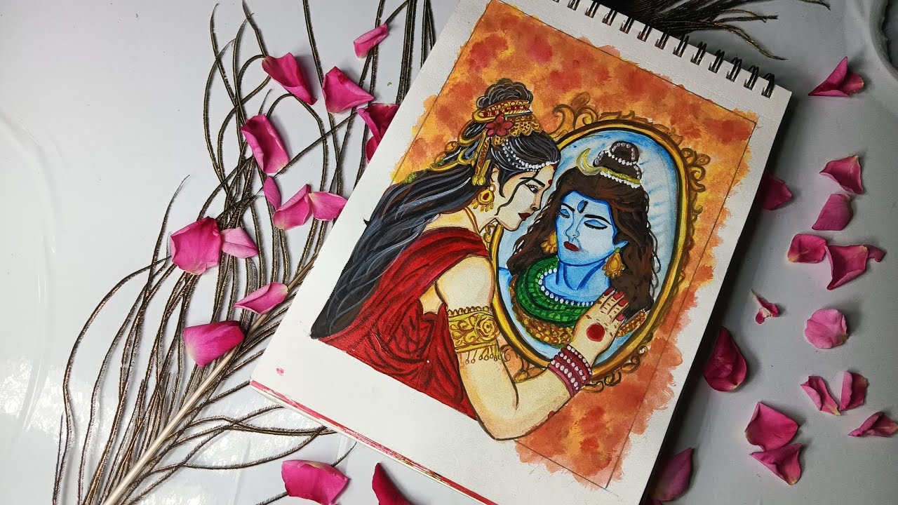 Full drawing🙏 Part-2 shiv Parvati ❤️drawing easy #drawing #easydrawing #shivparvati #mahashivaratri 
