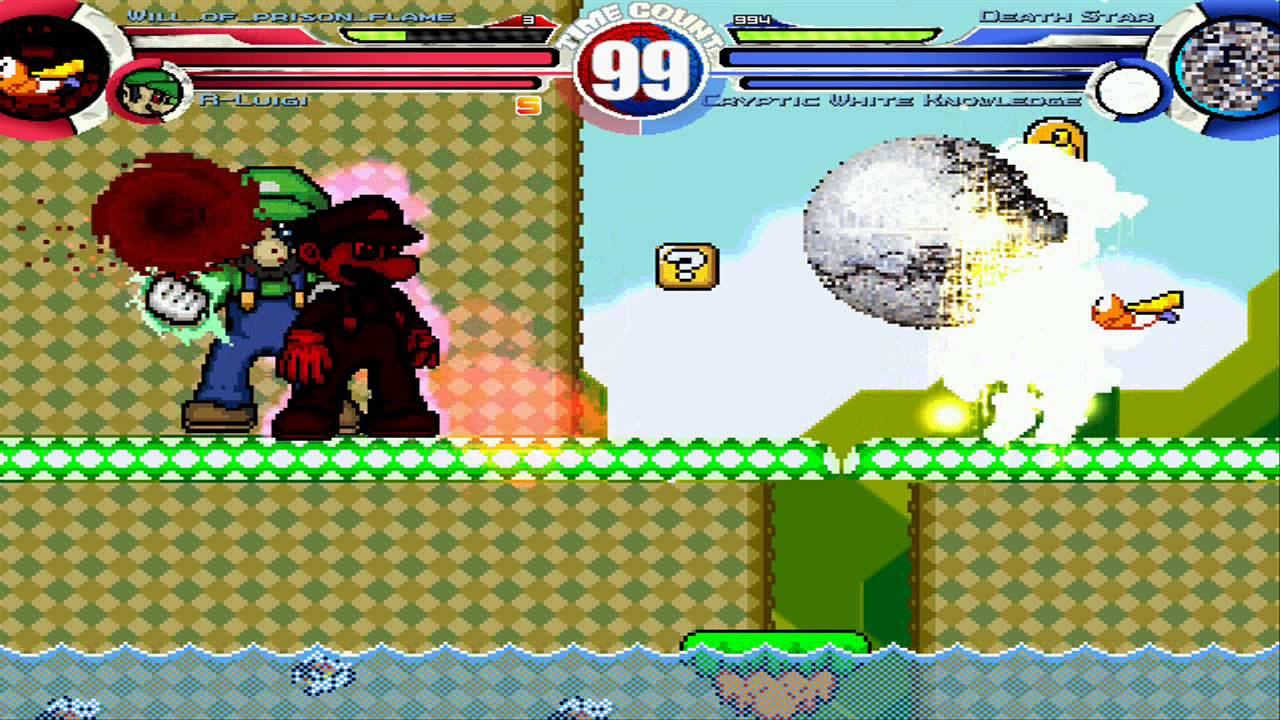 Will of Prison Flame & R-Luigi vs Death Star & Cryptic White Knowledge MUGEN Battle!!!