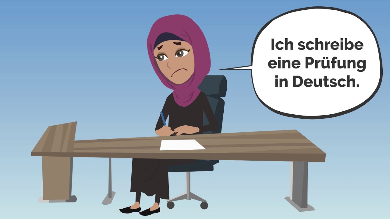 Amira hat eine Deutschprüfung