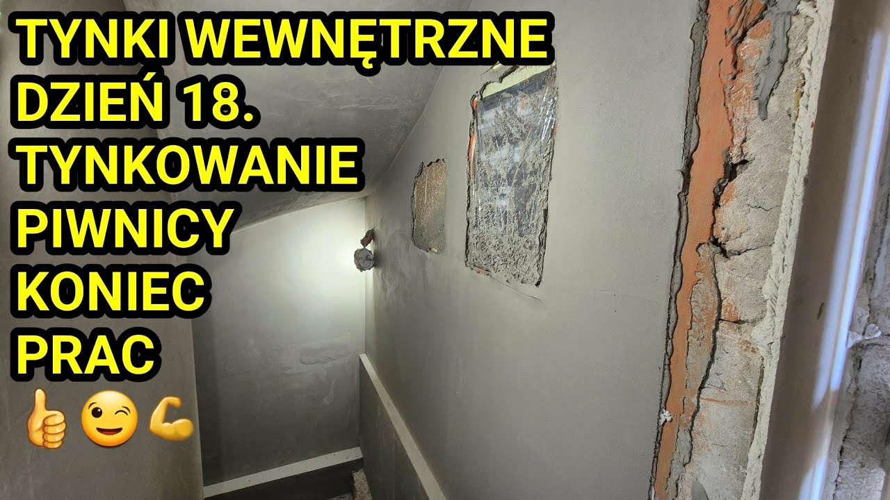 NOWE TYNKI NA STARE DZIEŃ 18. Tynkowanie piwnicy. Koniec prac #tynkowanie #remontdomu #tynki 