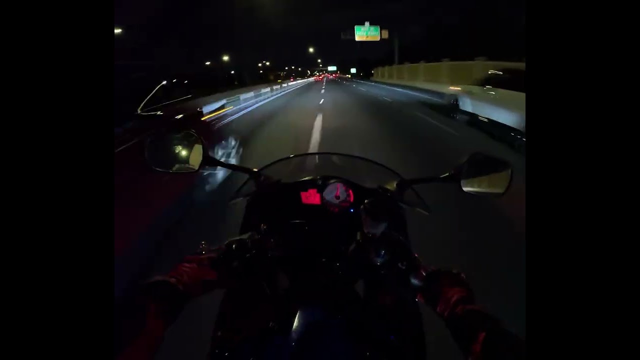 Bumped into a group of sportbikes had to push to catch up 