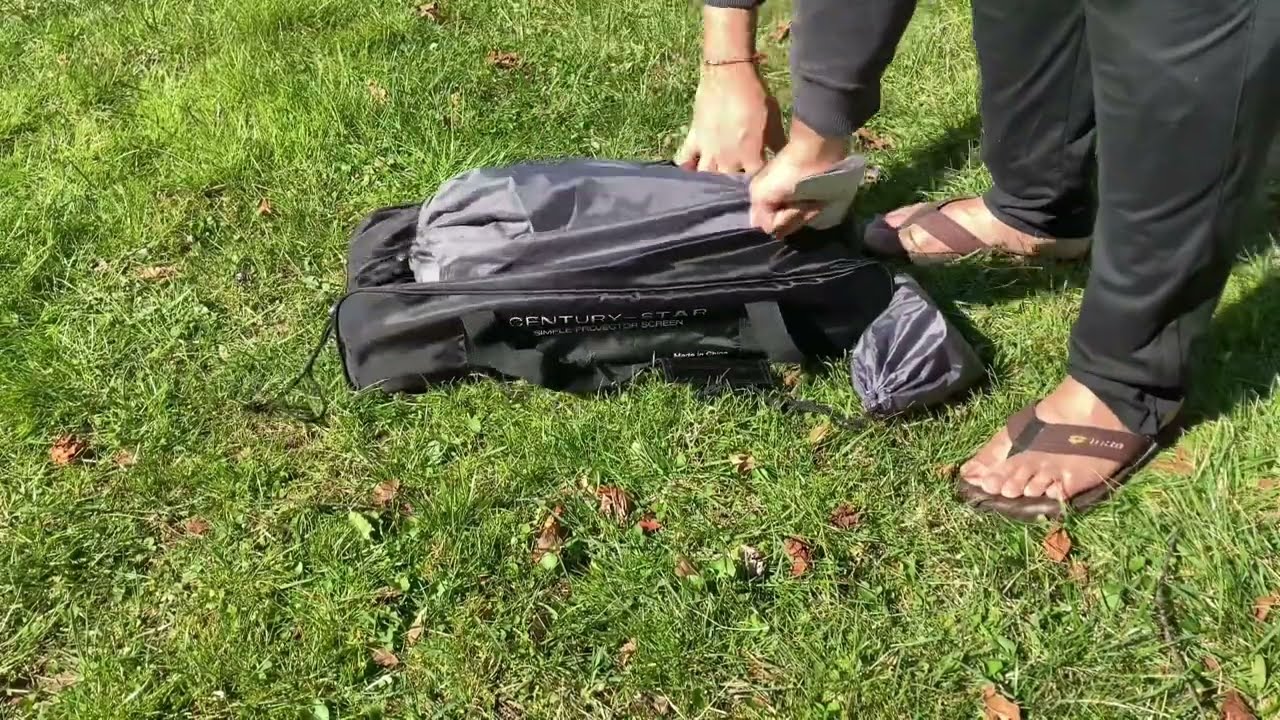 Portable outdoor projector screen packing @ReviewerFamily #projectorscreen
