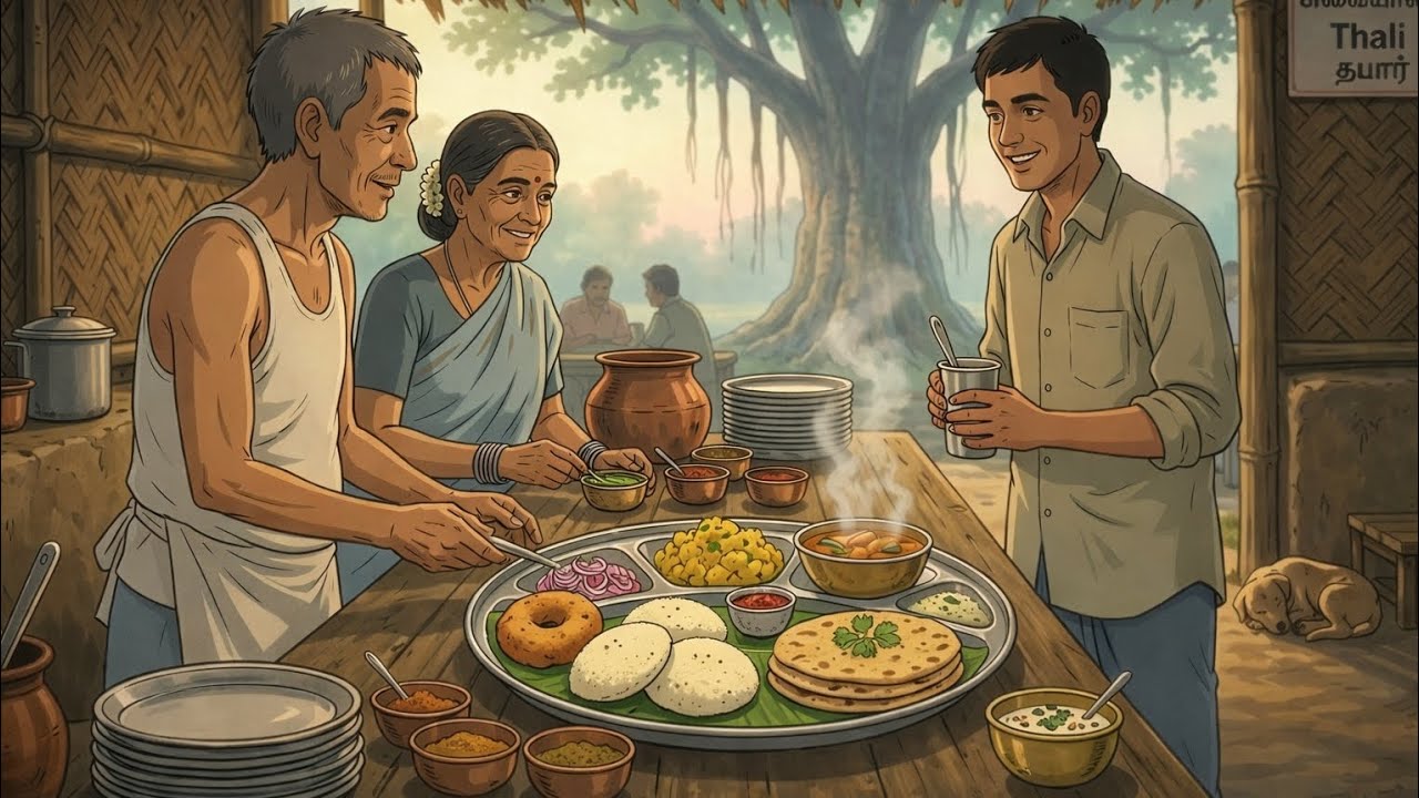 A Day of a Poor South Indian family Running a Small Dhaba | 2D Ghibli-Style Emotional Story
