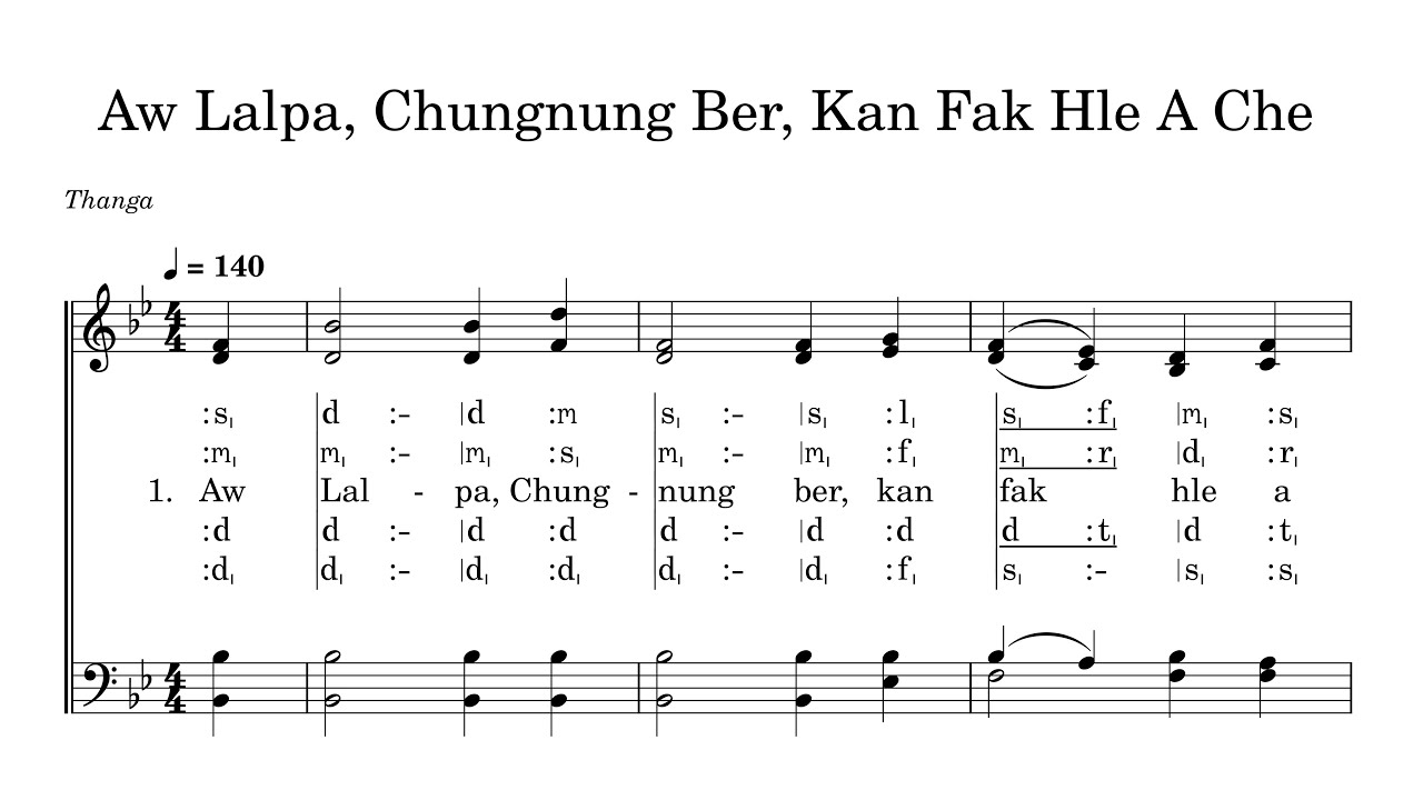 KHB 434 | Aw Lalpa, Chungnung Ber, Kan Fak Hle A Che | A Capella