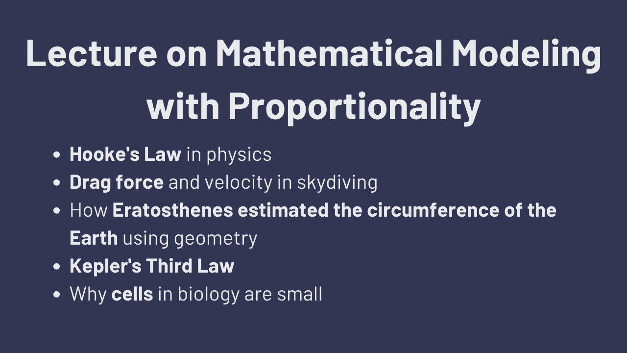 Mathematical modeling using proportionality