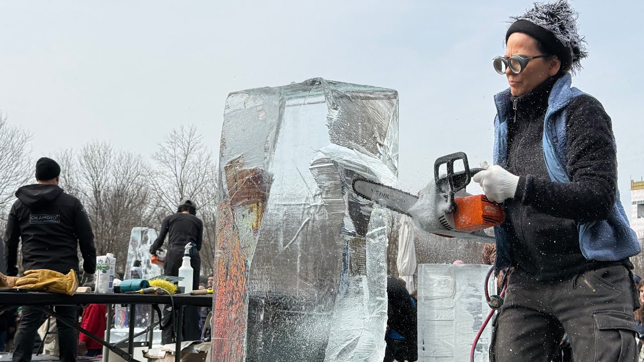 Ice Sculpture Show at Governors Island 🧊 Ferry Ride and Island Exploration
