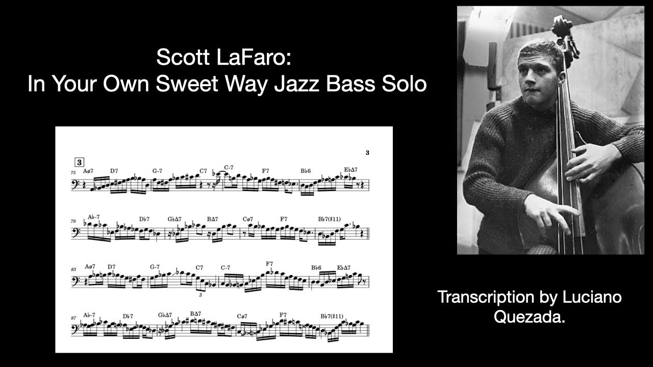 Scott LaFaro - In Your Own Sweet Way. Jazz Bass Solo Transcription