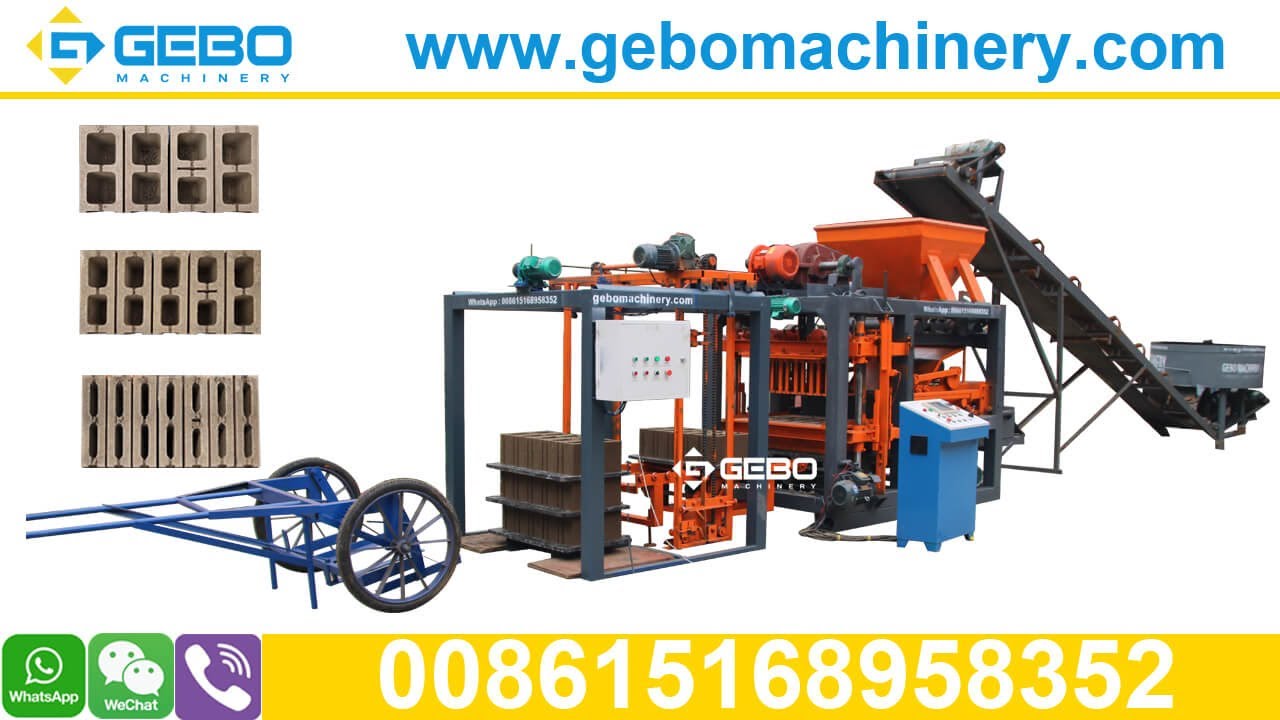 QT4-25 automatic cement hollow block making machine in Lusaka Zambia, concrete block molding machine
