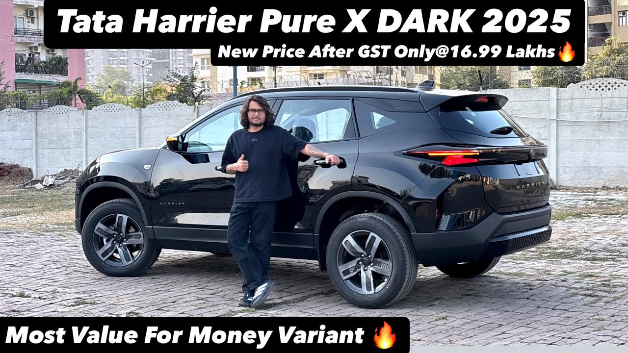New Tata Harrier Pure X DARK 2025 | MOST VFM VARIANT ONLY@16.99 LAKHS | Full review 😍🔥