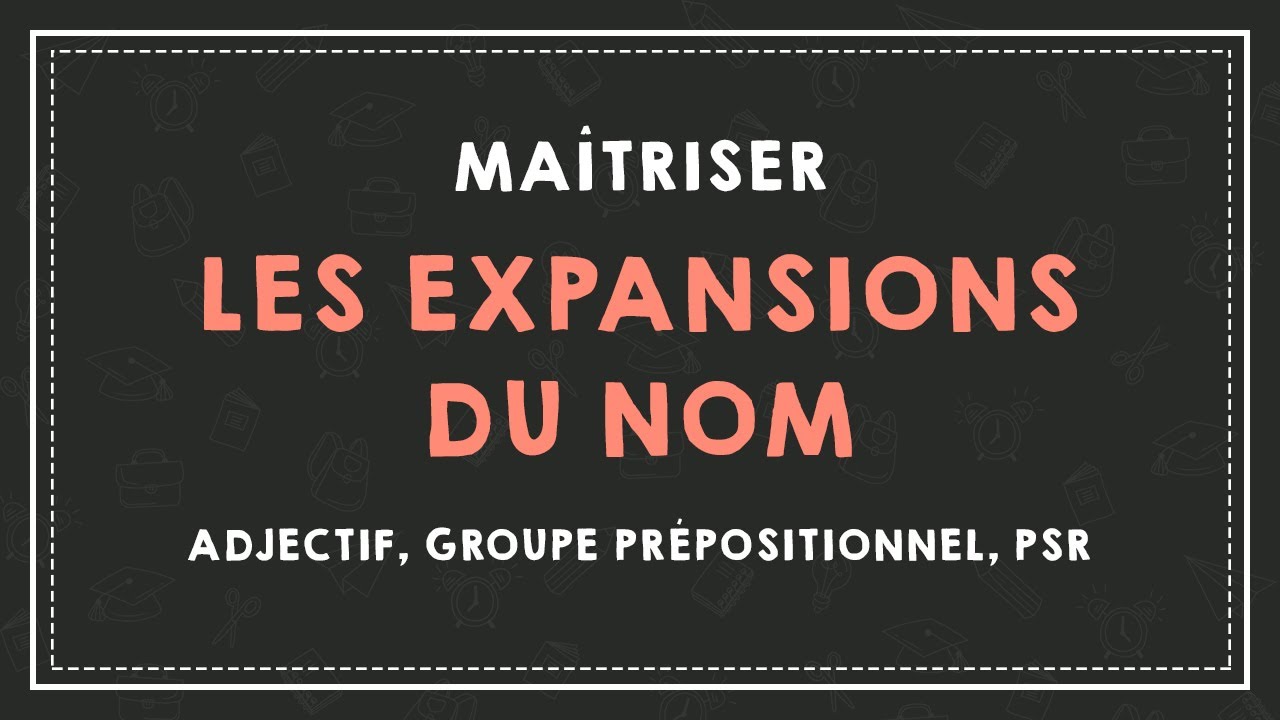 LES EXPANSIONS DU NOM : adjectif, groupe prépositionnel, PSR.