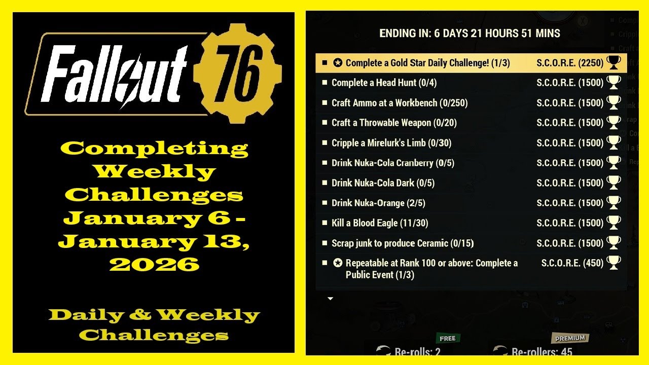 Completing Weekly Challenges From January 6 To January 13, 2026 - Fallout 76 Weekly Challenges Guide