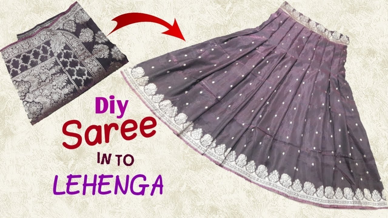 Transform old saree to designer lehenga // Diy saree convert in to lehenga
